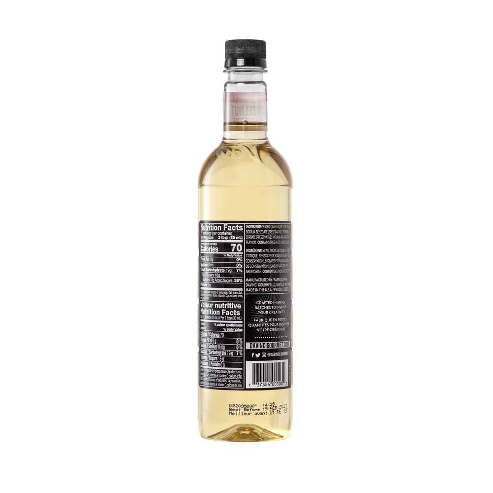 Classic Original Hazelnut Syrup - 12 x 750 ml Plastic