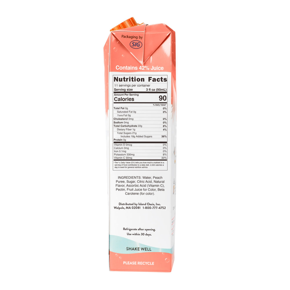 Peach Fruit Puree Beverage Mix - 12 x 1 Ltr