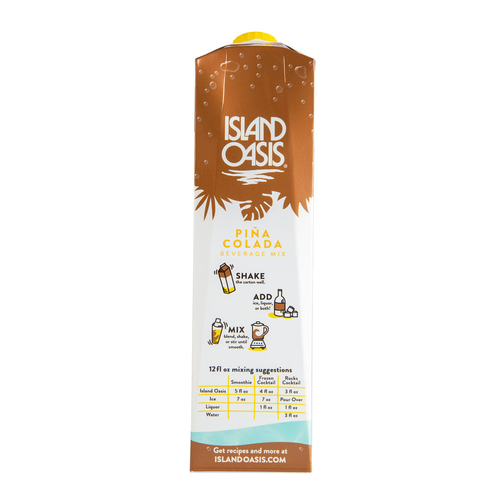 Island Oasis Pina Colada Fruit Puree Beverage Mix - 12 x 1 Ltr