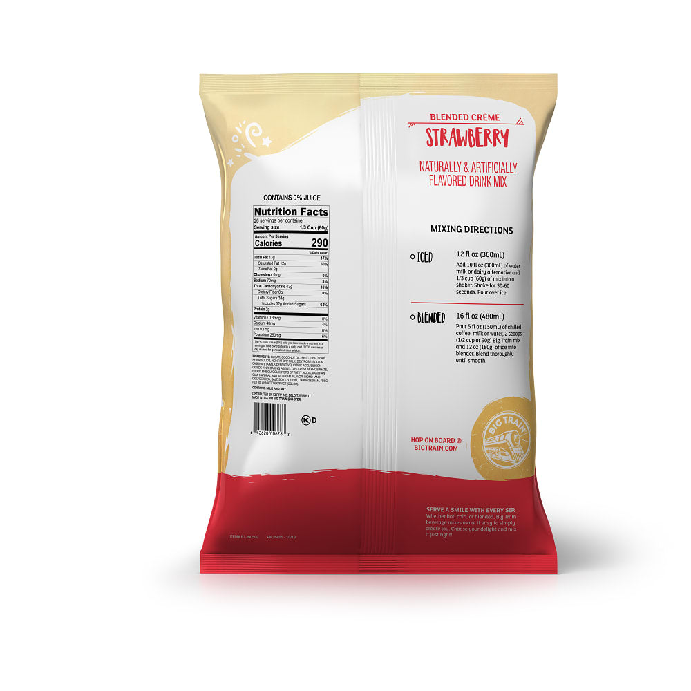 Big Train Strawberry Blended Crème Beverage Mix - 5 x 3.5lb Bags