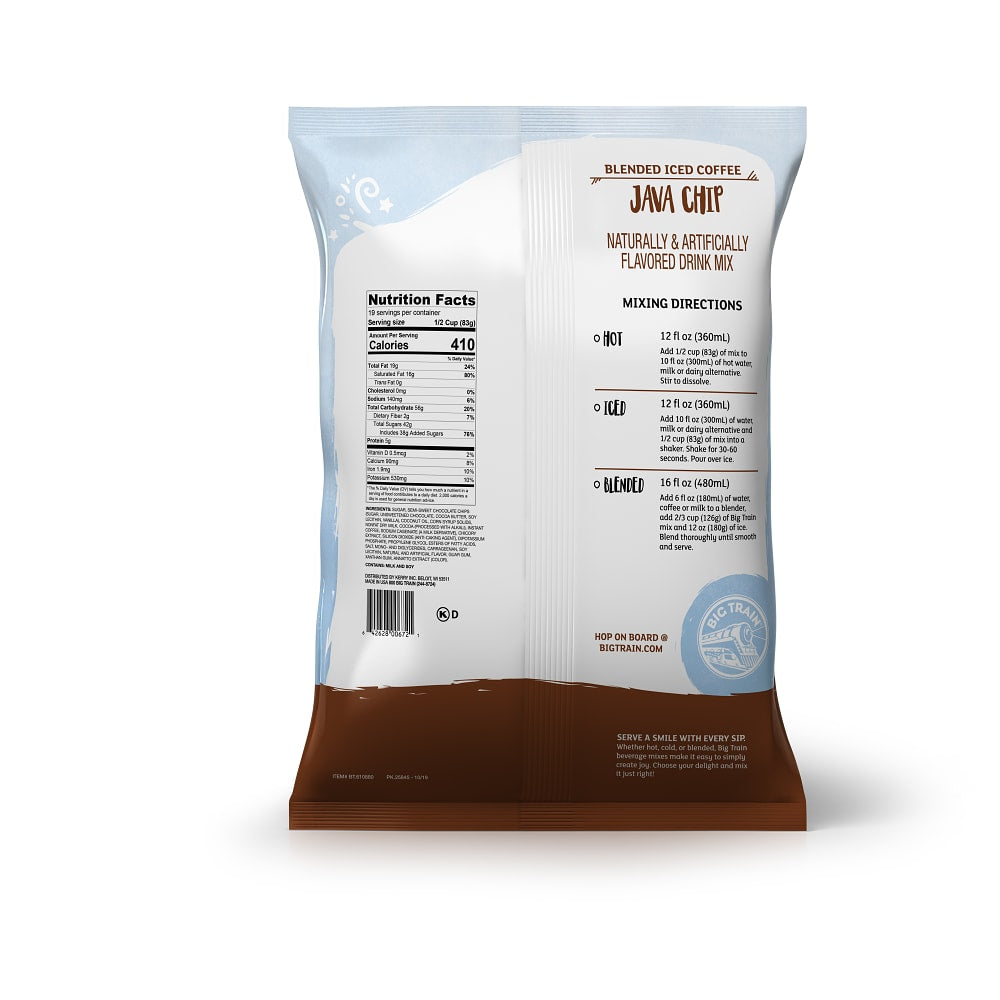 Big Train Java Chip Blended Ice Coffee Beverage Mix - 5 x 3.5lb Bags
