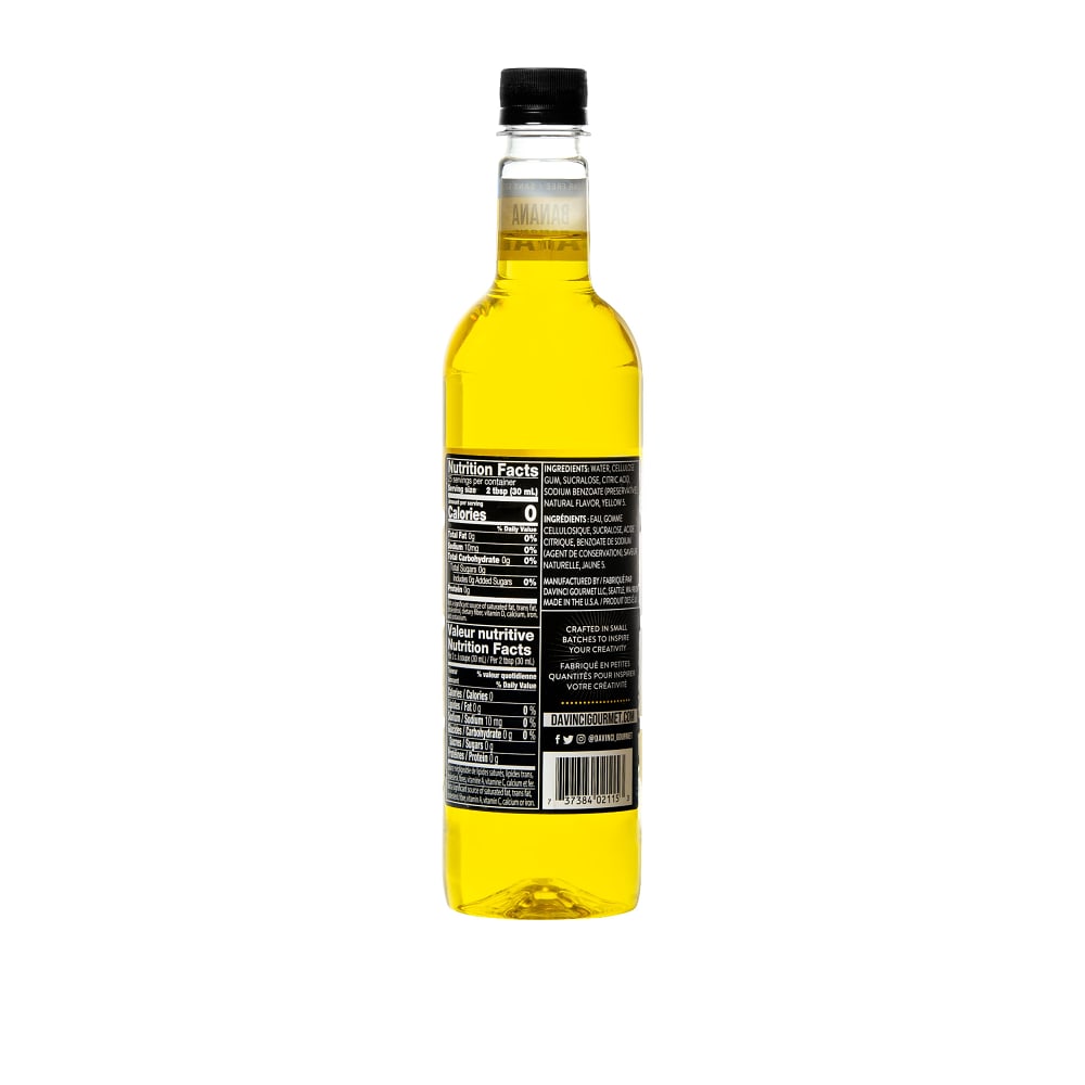 DaVinci Gourmet Sugar-Free Banana Syrup - 4 x 750 ml Plastic