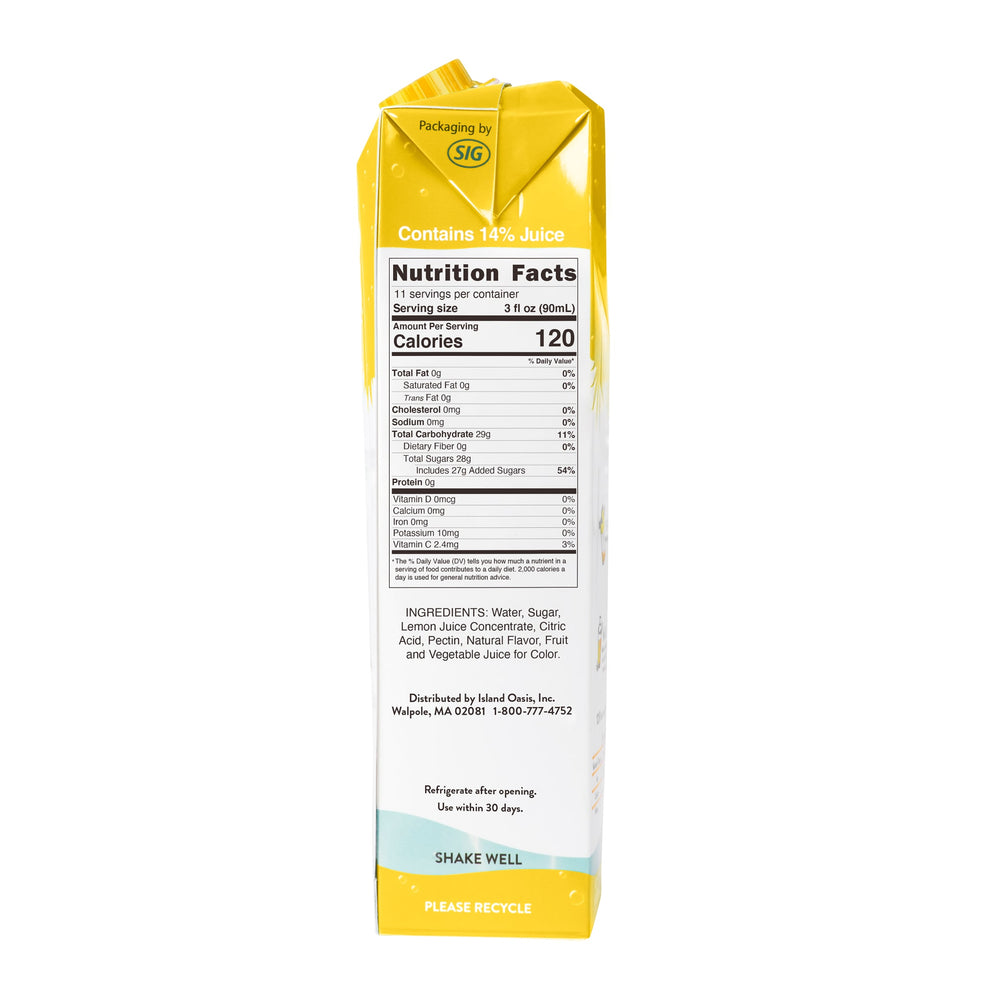 Lemonade Fruit Puree Beverage Mix -  12 x 1 Ltr