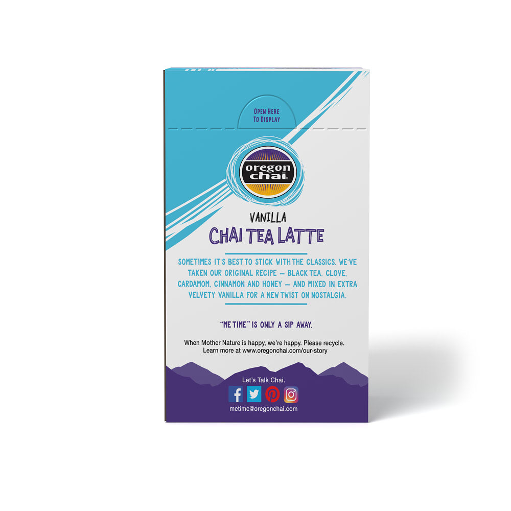 Oregon Chai Vanilla Dry Chai Latte Mix - 6 x 8 CT Carton