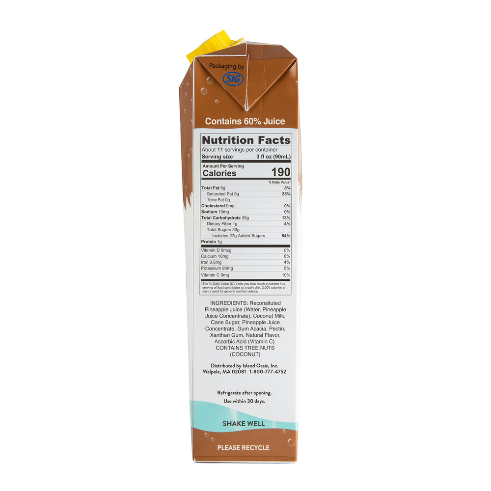 Pina Colada Fruit Puree Beverage Mix - 12 x 1 Ltr