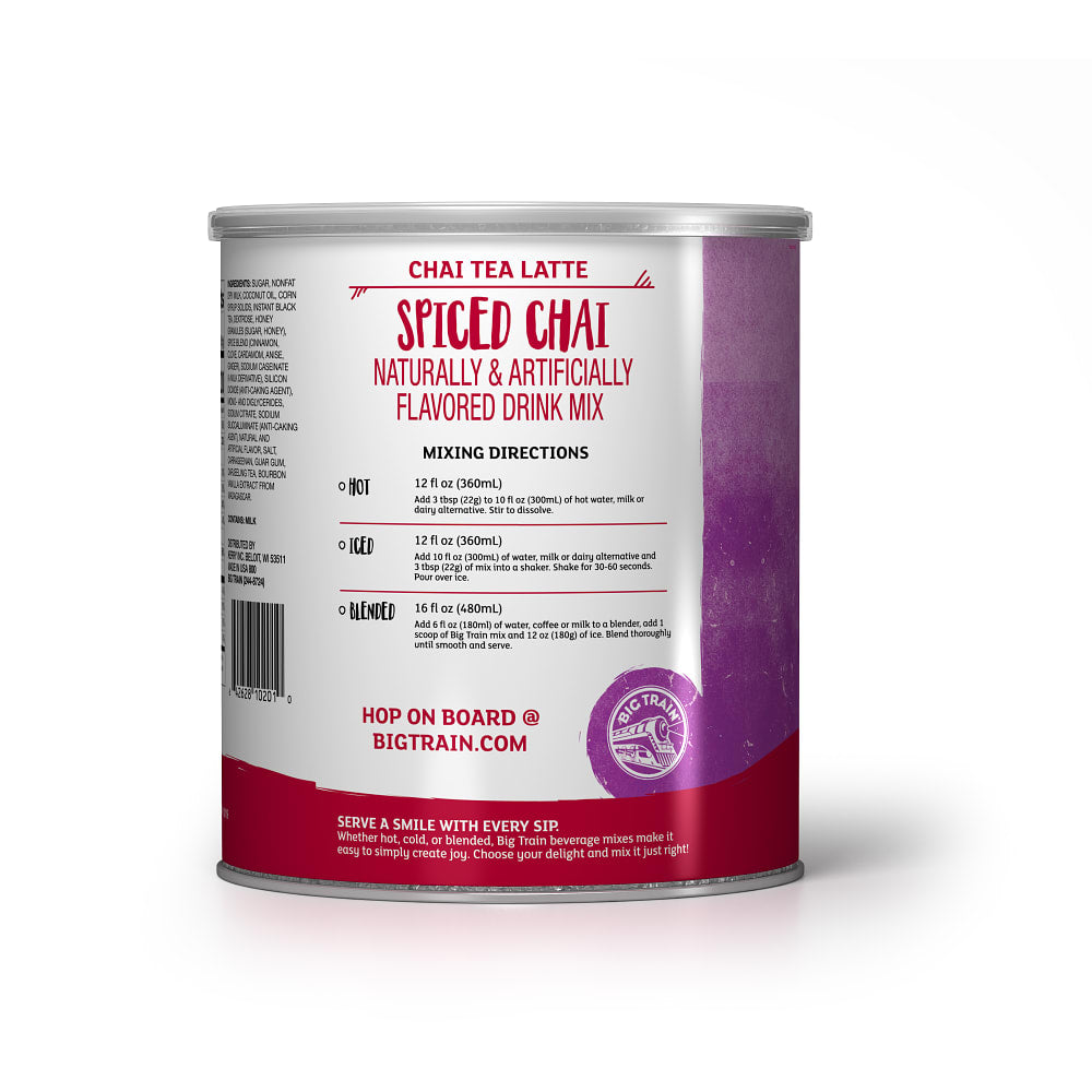 Big Train Spiced Chai Tea Latte Beverage Mix - 6 x 1.9 lb Can